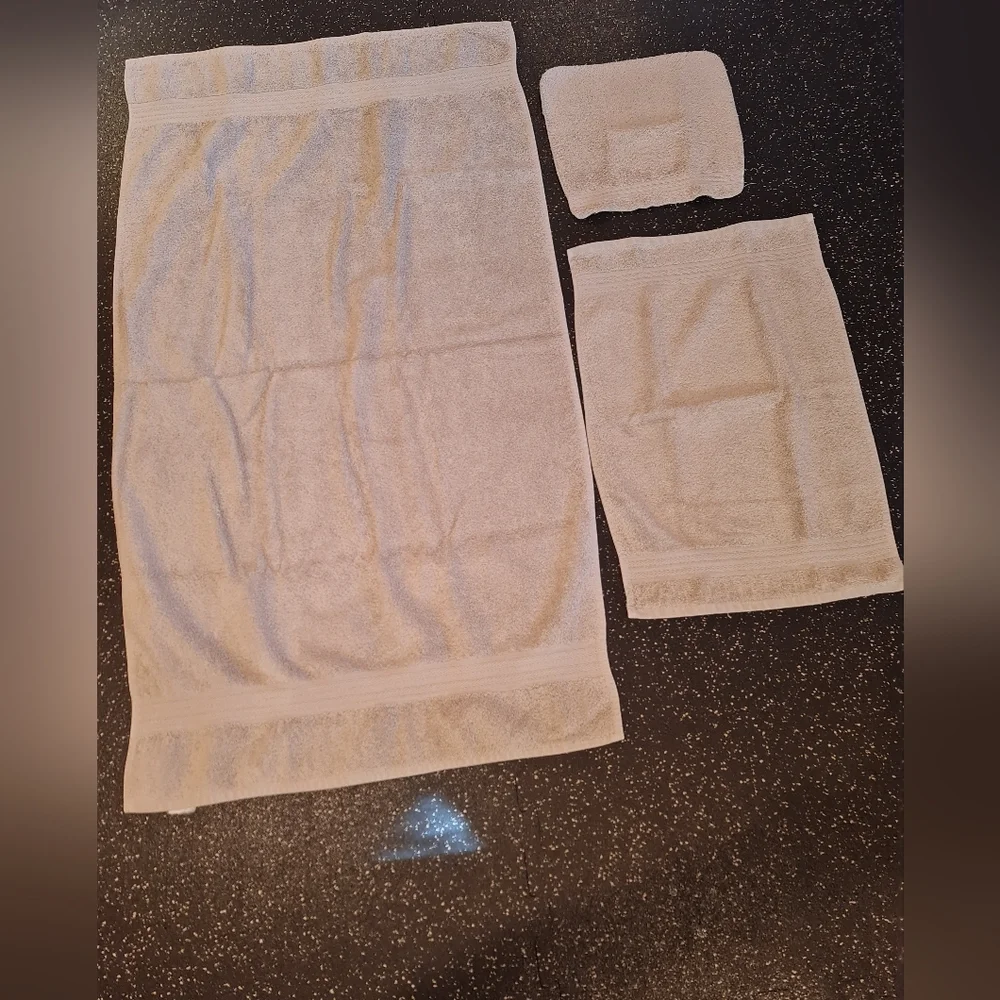 CANNON Olive Green Towel Set Band Detail 1 ea Bath Hand Wash Absorbent EUC